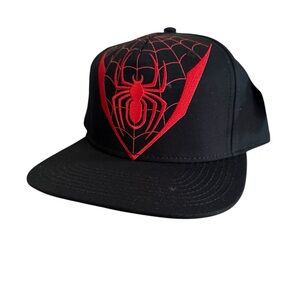 Marvel Spider-Man Miles Morales Suit Adult Snapback Ball Cap Black and Red